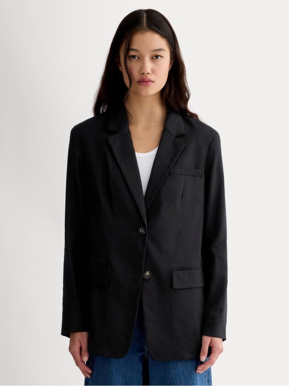 Everlane Oversized Blazer in Buttersmooth Black